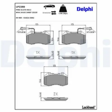 DELPHI fékbetétkészlet, tárcsafék LP2280 autóalkatrész