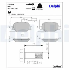 DELPHI fékbetétkészlet, tárcsafék LP2300 autóalkatrész