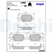 DELPHI fékbetétkészlet, tárcsafék LP2475 fékbetét
