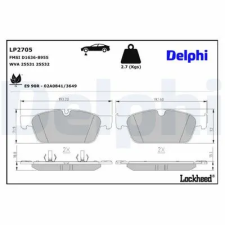 DELPHI fékbetétkészlet, tárcsafék LP2705 autóalkatrész