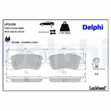 DELPHI fékbetétkészlet, tárcsafék LP3159 autóalkatrész
