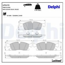 DELPHI fékbetétkészlet, tárcsafék LP3173 autóalkatrész