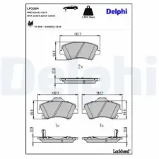 DELPHI fékbetétkészlet, tárcsafék LP3264 fékbetét