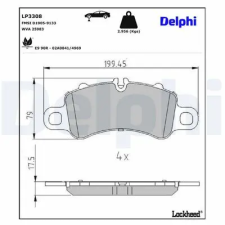 DELPHI fékbetétkészlet, tárcsafék LP3308 autóalkatrész