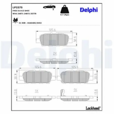 DELPHI fékbetétkészlet, tárcsafék LP3375 autóalkatrész