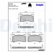 DELPHI fékbetétkészlet, tárcsafék LP3436 fékbetét