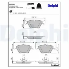 DELPHI fékbetétkészlet, tárcsafék LP3517 fékbetét