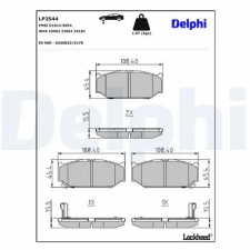 DELPHI fékbetétkészlet, tárcsafék LP3544 autóalkatrész