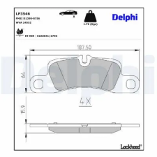 DELPHI fékbetétkészlet, tárcsafék LP3546 autóalkatrész