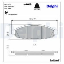 DELPHI fékbetétkészlet, tárcsafék LP3555 autóalkatrész