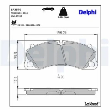 DELPHI fékbetétkészlet, tárcsafék LP3570 fékbetét