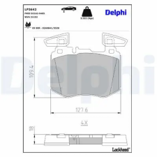 DELPHI fékbetétkészlet, tárcsafék LP3642 autóalkatrész