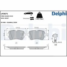 DELPHI fékbetétkészlet, tárcsafék LP3671 autóalkatrész