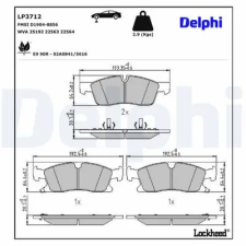 DELPHI fékbetétkészlet, tárcsafék LP3712 autóalkatrész
