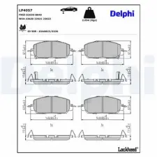 DELPHI fékbetétkészlet, tárcsafék LP4057 fékbetét