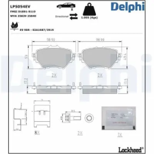 DELPHI fékbetétkészlet, tárcsafék LP5054EV autóalkatrész