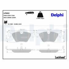 DELPHI fékbetétkészlet, tárcsafék LP602 fékbetét