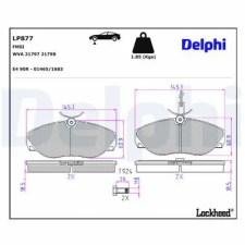 DELPHI fékbetétkészlet, tárcsafék LP877 autóalkatrész