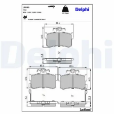 DELPHI fékbetétkészlet, tárcsafék LP880 fékbetét