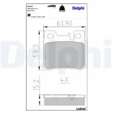 DELPHI fékbetétkészlet, tárcsafék LP946 fékbetét