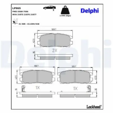 DELPHI fékbetétkészlet, tárcsafék LP965 fékbetét