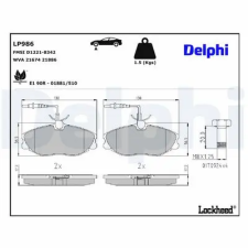 DELPHI fékbetétkészlet, tárcsafék LP986 autóalkatrész