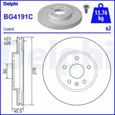 DELPHI féktárcsa BG4191C autóalkatrész