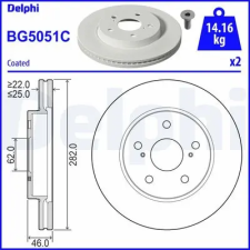 DELPHI féktárcsa BG5051C autóalkatrész