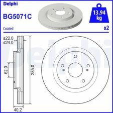 DELPHI féktárcsa BG5071C autóalkatrész