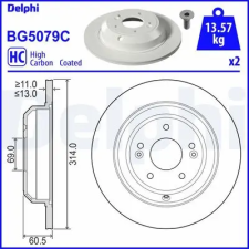 DELPHI féktárcsa BG5079C autóalkatrész