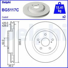 DELPHI féktárcsa BG5117C autóalkatrész