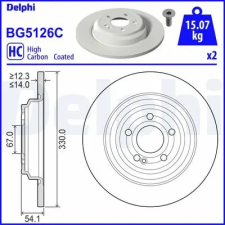 DELPHI féktárcsa BG5126C autóalkatrész