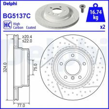 DELPHI féktárcsa BG5137C autóalkatrész