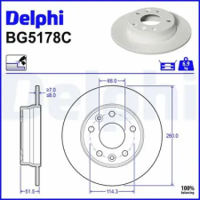 DELPHI féktárcsa BG5178C autóalkatrész