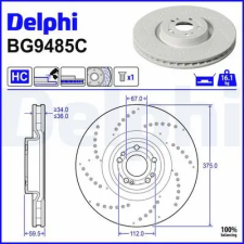 DELPHI féktárcsa BG9485C autóalkatrész