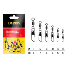 Delphin Biztonsági forgókapocs / 10db - #4/9kg horgászkiegészítő