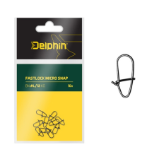 Delphin Fastlock micro snap "Ultralight" pergető gyorskapocs, L/12kg, 10db horgászkiegészítő