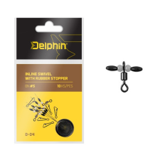 Delphin Inline Swivel D-04 belső vezetésű forgó kapoccsal és ütközővel, 10db horgászkiegészítő