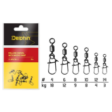  Delphin Rolling swivel with micro snap 4/18kg 10db horgászkiegészítő