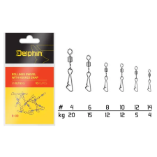 Delphin Rollings swivel with Hooked snap BN/10 horgászkiegészítő