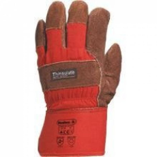 Delta Kesztyű hasíték marhabőr 3m Thinsulate bélés brown/red 10