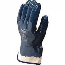 Delta Kesztyű Jersey NI175 pamut/nitril szellőző kézhát 6cm hosszú blue 11 védőkesztyű