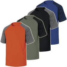 Delta Póló Genoa rövidujjú kereknyakú (100%pamut) grey/orange XL munkaruha