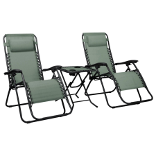  Delux 2x nyugágy és asztal szett zöld kerti bútor