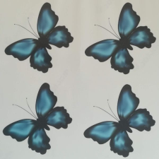 Demeter Group Kék lepkemintás öntapadós design csempematrica 4db/szett15x15cm tapéta, díszléc és más dekoráció