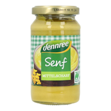 DENNREE BIO MUSTÁR ENYHÉN CSÍPŐS 200ML alapvető élelmiszer