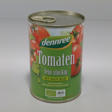 Dennree bio paradicsomkocka bazsalikomos 400 g alapvető élelmiszer