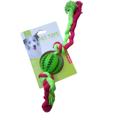  Denta Fun menta ízesítésű fogtisztító gumilabda kötéllel, 5 cm, zöld játék kutyáknak
