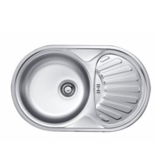  Dente Twist Rozsdamentes mosogató, 1 medencés, csepptálcás, kerekített, 770x480mm mosogatótálca
