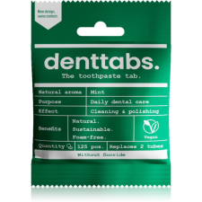 Denttabs Natural Toothpaste Tablets without Fluoride fluoridmentes fogkrém tablettákban Mint 125 db fogkrém